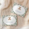 Teddy Bear and Pink Flowers Baby Shower Invitation Suite, Girl Baby Shower, Printable File, Edit Yourself, SH231