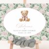 Teddy Bear and Pink Flowers Welcome Sign, Baby Shower Sign, Girl Baby Shower, Printable File, Edit Yourself, SH231 Teddy Bear and Pink Flowers Welcome Sign, Baby Shower Sign, Girl Baby Shower, Printable File, Edit Yourself, SH231