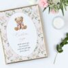 Cute Bear and Pink Flowers Custom Sign, Printable File, Edit Yourself, SH233 SH234