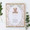 Cute Bear and Pink Flowers Custom Sign, Printable File, Edit Yourself, SH233 SH234