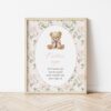 Cute Bear and Pink Flowers Custom Sign, Printable File, Edit Yourself, SH233 SH234
