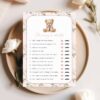 Cute Bear and Pink Flowers Baby Shower Games, Set of 3 Games, Girl Baby Shower, Printable File, Edit Yourself, SH233
