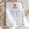 Cute Bear and Pink Flowers Baby Shower Games, Set of 3 Games, Girl Baby Shower, Printable File, Edit Yourself, SH233