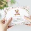 Cute Bear and Pink Flowers Baby Shower Invitation Suite, Girl Baby Shower, Printable File, Edit Yourself, SH233