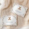 Cute Bear and Pink Flowers Baby Shower Invitation Suite, Girl Baby Shower, Printable File, Edit Yourself, SH233