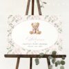Cute Bear and Pink Flowers Welcome Sign, Baby Shower Sign, Girl Baby Shower, Printable File, Edit Yourself, SH233 Cute Bear and Pink Flowers Welcome Sign, Baby Shower Sign, Girl Baby Shower, Printable File, Edit Yourself, SH233
