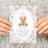Cute Bear and Pink Flowers First Birthday Invitation, Birthday Stationery, Girl Birthday, Printable File, Edit Yourself, SH234 Cute Bear and Pink Flowers First Birthday Invitation, Birthday Stationery, Girl Birthday, Printable File, Edit Yourself, SH234