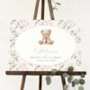 Cute Bear and Pink Flowers Welcome Sign, First Birthday, Girl Birthday, Printable File, Edit Yourself, SH234 Cute Bear and Pink Flowers Welcome Sign, First Birthday, Girl Birthday, Printable File, Edit Yourself, SH234