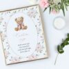Baby Bear and Pink Flowers Custom Sign, Printable File, Edit Yourself, SH235 SH236 Baby Bear and Pink Flowers Custom Sign, Printable File, Edit Yourself, SH235 SH236