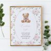Baby Bear and Pink Flowers Custom Sign, Printable File, Edit Yourself, SH235 SH236 Baby Bear and Pink Flowers Custom Sign, Printable File, Edit Yourself, SH235 SH236