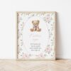Baby Bear and Pink Flowers Custom Sign, Printable File, Edit Yourself, SH235 SH236 Baby Bear and Pink Flowers Custom Sign, Printable File, Edit Yourself, SH235 SH236