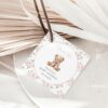 Baby Bear and Pink Flowers Favor Tags, Gift Tags, Girl Baby Shower, Printable File, Edit Yourself, SH235