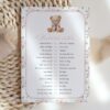 Baby Bear and Pink Flowers Baby Shower Games, Set of 3 Games, Girl Baby Shower, Printable File, Edit Yourself, SH235
