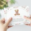 Baby Bear and Pink Flowers Baby Shower Invitation Suite, Girl Baby Shower, Printable File, Edit Yourself, SH235