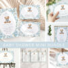 Teddy Bear and Blue Flowers Baby Shower Mini Bundle, Boy Baby Shower, Printable File, Edit Yourself, SH237 Teddy Bear and Blue Flowers Baby Shower Mini Bundle, Boy Baby Shower, Printable File, Edit Yourself, SH237