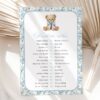 Teddy Bear and Blue Flowers Baby Shower Games, Set of 3 Games, Boy Baby Shower, Printable File, Edit Yourself, SH237