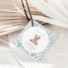 Teddy Bear and Blue Flowers Favor Tags, First Birthday, Boy Birthday, Printable File, Edit Yourself, SH238