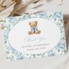 Teddy Bear and Blue Flowers Thank You Card, First Birthday, Boy Birthday, Printable File, Edit Yourself, SH238 Teddy Bear and Blue Flowers Thank You Card, First Birthday, Boy Birthday, Printable File, Edit Yourself, SH238