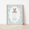 Cute Bear and Blue Flowers Custom Sign, Printable File, Edit Yourself, SH239 SH240 Cute Bear and Blue Flowers Custom Sign, Printable File, Edit Yourself, SH239 SH240