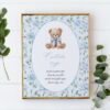 Cute Bear and Blue Flowers Custom Sign, Printable File, Edit Yourself, SH239 SH240