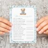 Cute Bear and Blue Flowers Baby Shower Games, Set of 3 Games, Boy Baby Shower, Printable File, Edit Yourself, SH239 Cute Bear and Blue Flowers Baby Shower Games, Set of 3 Games, Boy Baby Shower, Printable File, Edit Yourself, SH239
