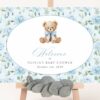 Cute Bear and Blue Flowers Welcome Sign, Baby Shower Sign, Boy Baby Shower, Printable File, Edit Yourself, SH239 Cute Bear and Blue Flowers Welcome Sign, Baby Shower Sign, Boy Baby Shower, Printable File, Edit Yourself, SH239