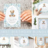 Cute Bear and Blue Flowers First Birthday Mini Bundle, Boy Birthday, Printable File, Edit Yourself, SH240 Cute Bear and Blue Flowers First Birthday Mini Bundle, Boy Birthday, Printable File, Edit Yourself, SH240