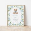 Baby Bear and Blue Flowers Custom Sign, Printable File, Edit Yourself, SH241 SH242 Baby Bear and Blue Flowers Custom Sign, Printable File, Edit Yourself, SH241 SH242
