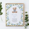 Baby Bear and Blue Flowers Custom Sign, Printable File, Edit Yourself, SH241 SH242