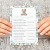 Baby Bear and Blue Flowers Baby Shower Games, Set of 3 Games, Boy Baby Shower, Printable File, Edit Yourself, SH241 Baby Bear and Blue Flowers Baby Shower Games, Set of 3 Games, Boy Baby Shower, Printable File, Edit Yourself, SH241