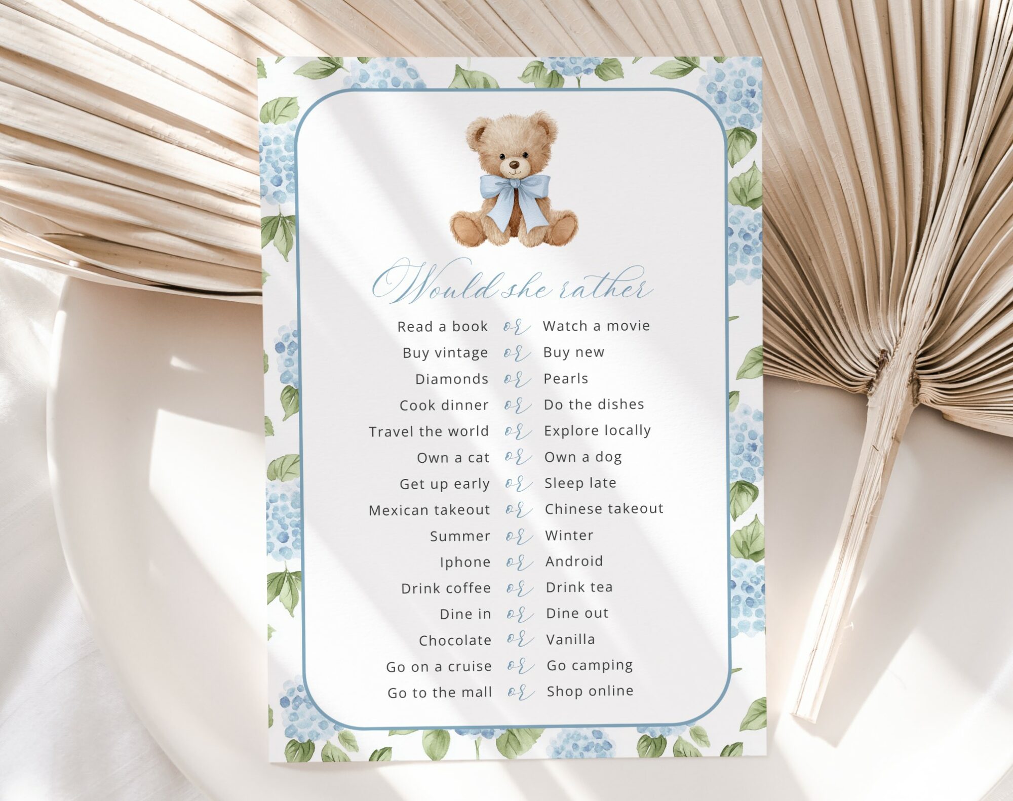 Baby Bear and Blue Flowers Baby Shower Games, Set of 3 Games, Boy Baby Shower, Printable File, Edit Yourself, SH241 Baby Bear and Blue Flowers Baby Shower Games, Set of 3 Games, Boy Baby Shower, Printable File, Edit Yourself, SH241