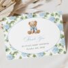Baby Bear and Blue Flowers Thank You Card, Boy Baby Shower, Printable File, Edit Yourself, SH241 Baby Bear and Blue Flowers Thank You Card, Boy Baby Shower, Printable File, Edit Yourself, SH241