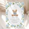 Baby Bear and Blue Flowers First Birthday Invitation, Birthday Stationery, Boy Birthday, Printable File, Edit Yourself, SH242 Baby Bear and Blue Flowers First Birthday Invitation, Birthday Stationery, Boy Birthday, Printable File, Edit Yourself, SH242