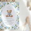 Baby Bear and Blue Flowers First Birthday Invitation, Birthday Stationery, Boy Birthday, Printable File, Edit Yourself, SH242 Baby Bear and Blue Flowers First Birthday Invitation, Birthday Stationery, Boy Birthday, Printable File, Edit Yourself, SH242