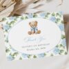 Baby Bear and Blue Flowers Thank You Card, First Birthday, Boy Birthday, Printable File, Edit Yourself, SH242 Baby Bear and Blue Flowers Thank You Card, First Birthday, Boy Birthday, Printable File, Edit Yourself, SH242