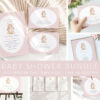Bunny and Pink Polka Dots Baby Shower Mini Bundle, Girl Baby Shower, Printable File, Edit Yourself, SH243