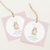 SH243 Favor Tags 3 Bunny and Pink Polka Dots Favor Tags, Gift Tags, Girl Baby Shower, Printable File, Edit Yourself, SH243