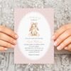 Bunny and Pink Polka Dots Baby Shower Invitation, Girl Baby Shower, Printable File, Edit Yourself, SH243