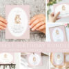 SH244 Birthday Bundle Bunny and Pink Polka Dots First Birthday Mini Bundle, Girl Birthday, Printable File, Edit Yourself, SH244