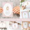 Bunny and Pink Polka Dots First Birthday Mini Bundle, Girl Birthday, Printable File, Edit Yourself, SH244 Bunny and Pink Polka Dots First Birthday Mini Bundle, Girl Birthday, Printable File, Edit Yourself, SH244