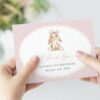 Bunny and Pink Polka Dots Thank You Card, First Birthday, Girl Birthday, Printable File, Edit Yourself, SH244 Bunny and Pink Polka Dots Thank You Card, First Birthday, Girl Birthday, Printable File, Edit Yourself, SH244