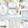 Bunny and Blue Polka Dots Baby Shower Mini Bundle, Boy Baby Shower, Printable File, Edit Yourself, SH245