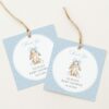 Bunny and Blue Polka Dots Favor Tags, Gift Tags, Boy Baby Shower, Printable File, Edit Yourself, SH245