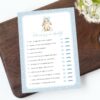 Bunny and Blue Polka Dots Baby Shower Games, Set of 3 Games, Boy Baby Shower, Printable File, Edit Yourself, SH245
