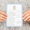 Bunny and Blue Polka Dots Baby Shower Games, Set of 3 Games, Boy Baby Shower, Printable File, Edit Yourself, SH245