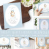 Bunny and Blue Polka Dots First Birthday Mini Bundle, Boy Birthday, Printable File, Edit Yourself, SH246