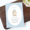 Bunny and Blue Polka Dots First Birthday Invitation, Birthday Stationery, Boy Birthday, Printable File, Edit Yourself, SH246
