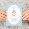 Bunny and Blue Polka Dots First Birthday Invitation, Birthday Stationery, Boy Birthday, Printable File, Edit Yourself, SH246