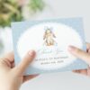Bunny and Blue Polka Dots Thank You Card, First Birthday, Boy Birthday, Printable File, Edit Yourself, SH246
