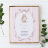 Bunny and Pink Stripes Custom Sign, Printable File, Edit Yourself, SH247 SH248